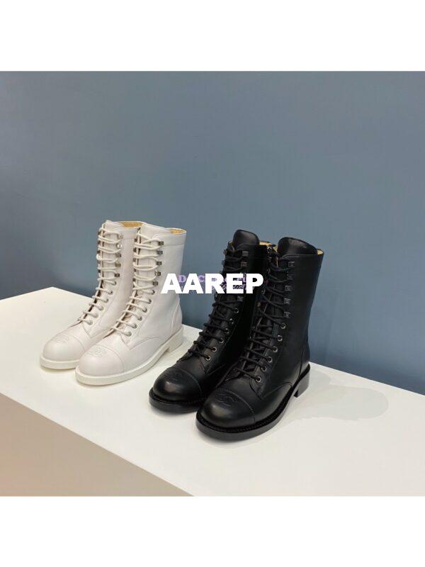 Replica Chanel Lace-Ups Lambskin & Calfskin G34953 Black 4