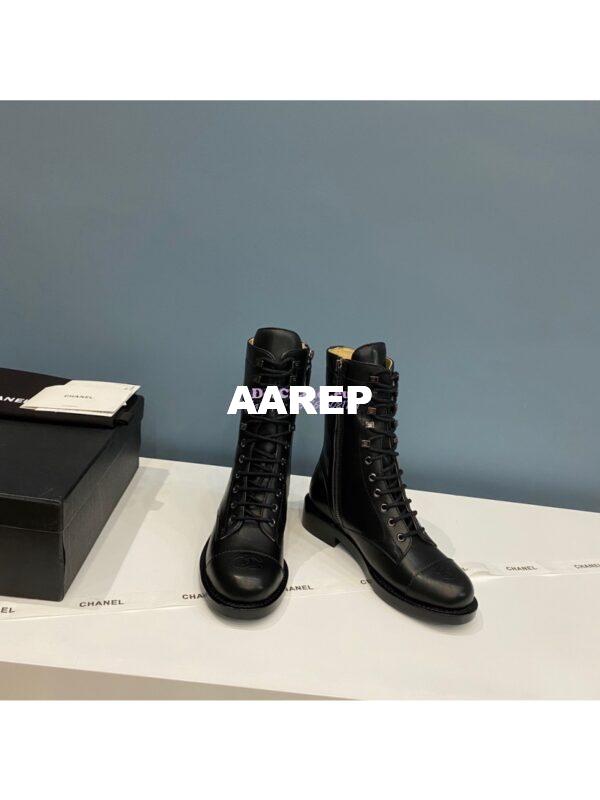 Replica Chanel Lace-Ups Lambskin & Calfskin G34953 Black 7