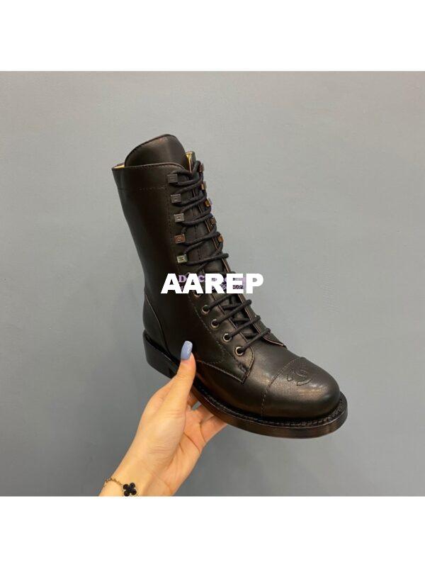 Replica Chanel Lace-Ups Lambskin & Calfskin G34953 Black 8