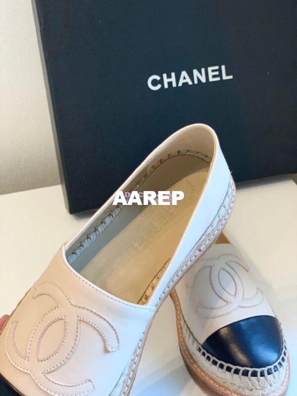 Replica Chanel Espadrilles Lambskin G29762 Beige Black 6