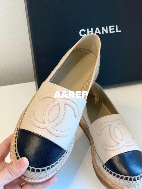 Replica Chanel Espadrilles Lambskin G29762 Beige Black 7