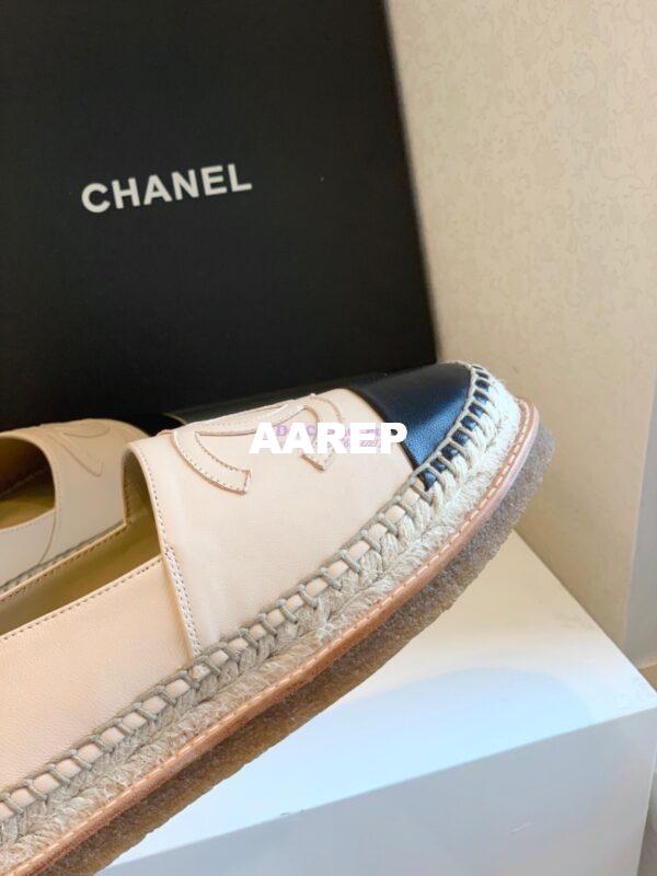 Replica Chanel Espadrilles Lambskin G29762 Beige Black 9