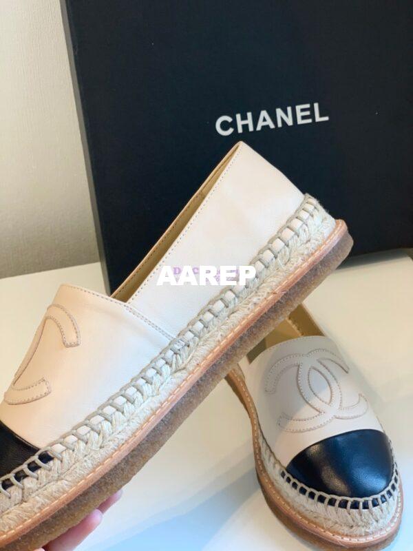 Replica Chanel Espadrilles Lambskin G29762 Beige Black 10