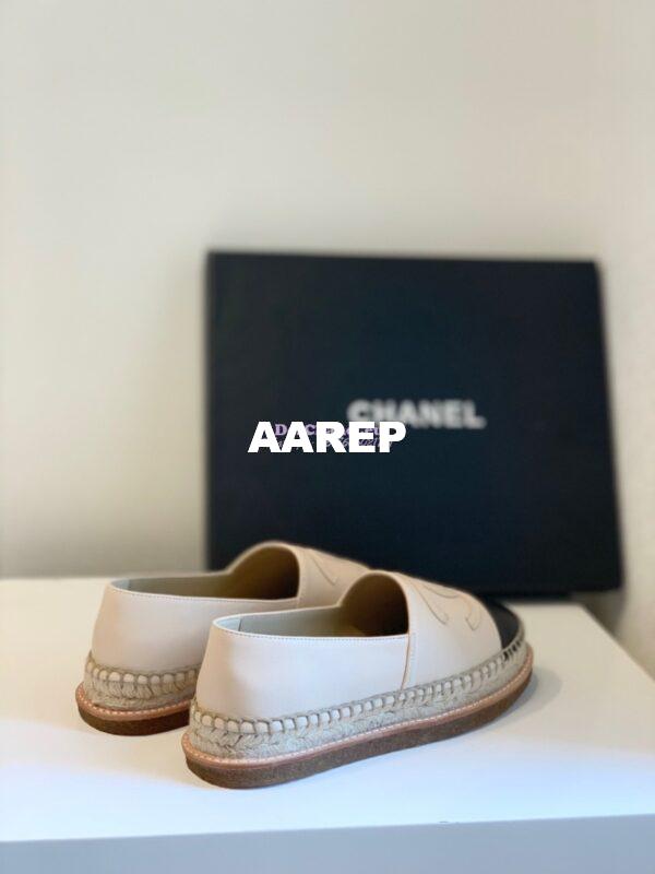 Replica Chanel Espadrilles Lambskin G29762 Beige Black 11