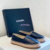 Replica Chanel Espadrilles Lambskin G29762 Blue Black 2