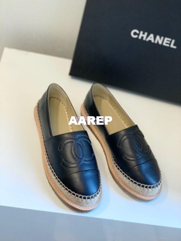 Replica Chanel Espadrilles Lambskin G29762 Black 2
