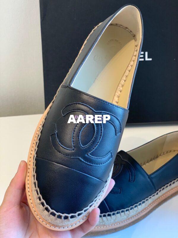 Replica Chanel Espadrilles Lambskin G29762 Black 4