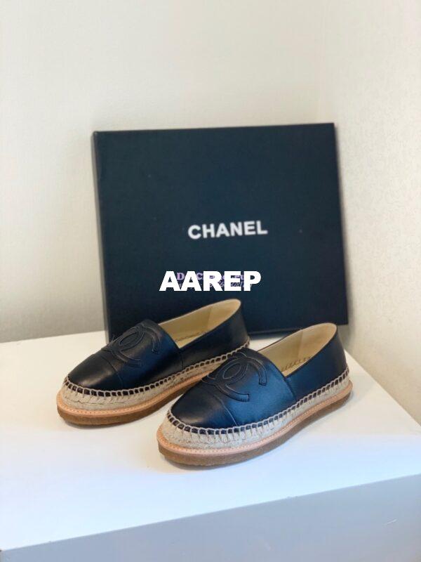 Replica Chanel Espadrilles Lambskin G29762 Black 6