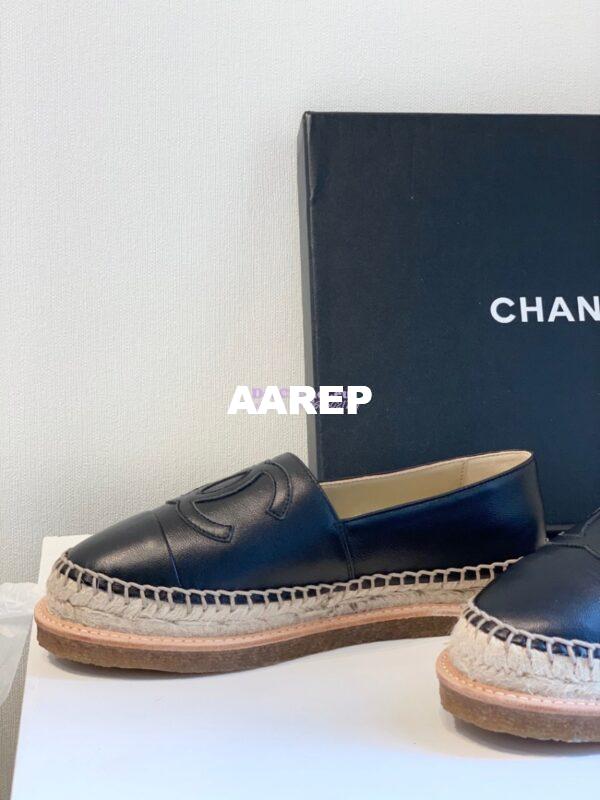 Replica Chanel Espadrilles Lambskin G29762 Black 9