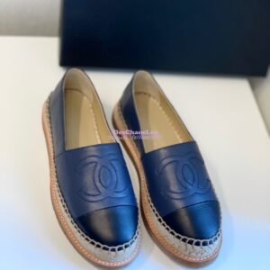 Replica Chanel Espadrilles Lambskin G29762 Blue Black
