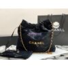 Replica Chanel 22 Large Handbag Velvet, Sequins & Gold-Tone Metal AS3262 Black