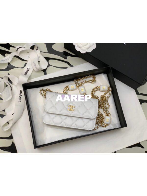 Replica Chanel Clutch With Chain AP2929 in Lambskin White (Limited Edition) 2