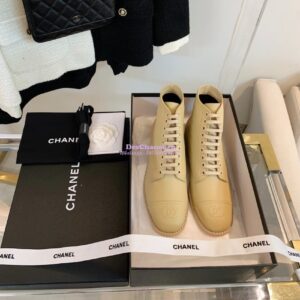 Replica Chanel Calfskin Ankle Boots G38311 Beige 2