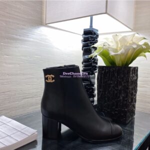 Replica Chanel Ankle Boots Calfskin G36307 Black