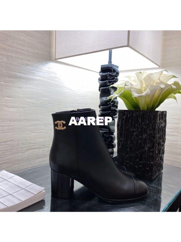 Replica Chanel Ankle Boots Calfskin G36307 Black 3