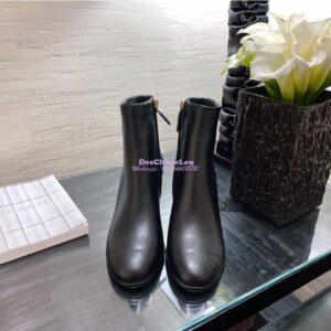Replica Chanel Ankle Boots Calfskin G36307 Black 2