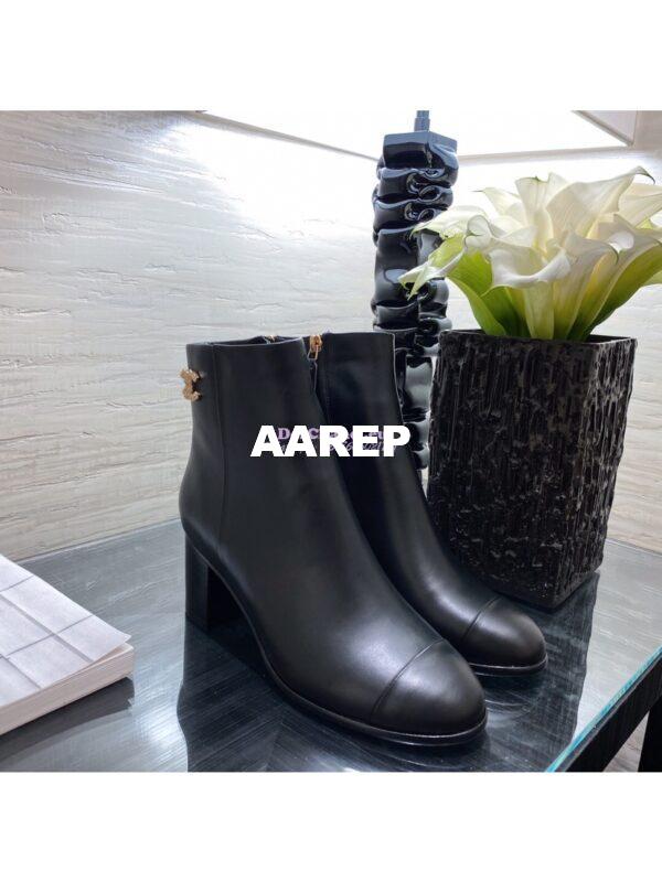 Replica Chanel Ankle Boots Calfskin G36307 Black 5