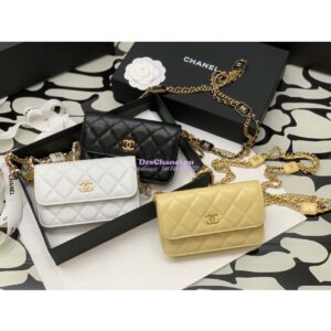 Replica Chanel Clutch With Chain AP2929 in Lambskin Yellow (Limited Edition) 2
