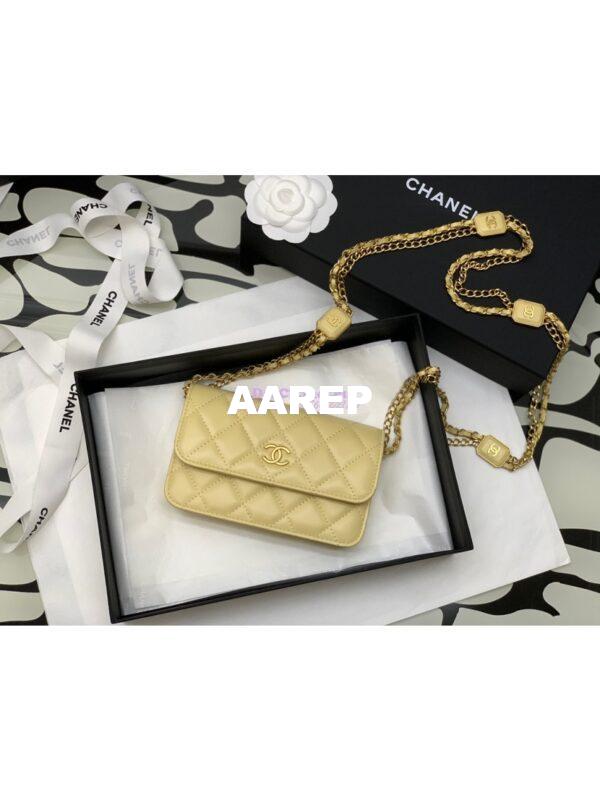 Replica Chanel Clutch With Chain AP2929 in Lambskin Yellow (Limited Edition) 5