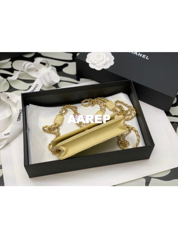 Replica Chanel Clutch With Chain AP2929 in Lambskin Yellow (Limited Edition) 9