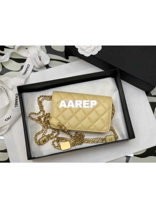 Replica Chanel Clutch With Chain AP2929 in Lambskin Yellow (Limited Edition) 10