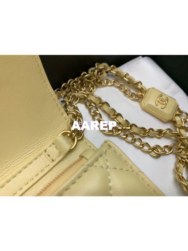 Replica Chanel Clutch With Chain AP2929 in Lambskin Yellow (Limited Edition) 11