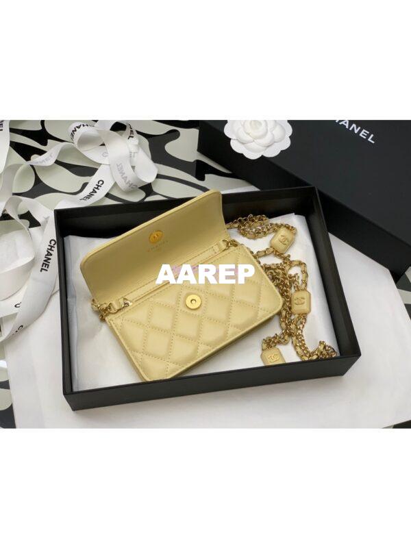 Replica Chanel Clutch With Chain AP2929 in Lambskin Yellow (Limited Edition) 12