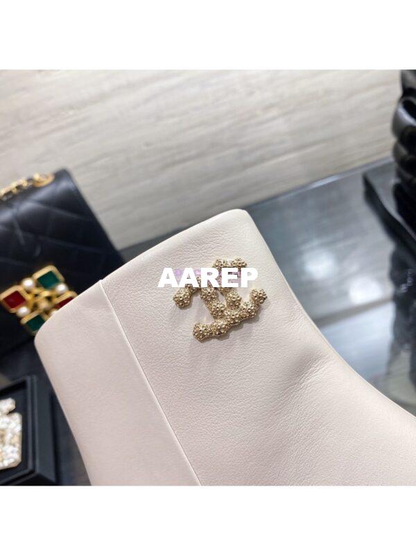 Replica Chanel Ankle Boots Calfskin G36307 Cream 8