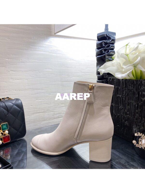 Replica Chanel Ankle Boots Calfskin G36307 Cream 10