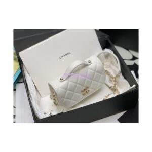 Replica Chanel Clutch With Chain With double Pockets AP2914 Grained Calfskin White 2