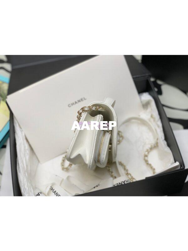 Replica Chanel Clutch With Chain With double Pockets AP2914 Grained Calfskin White 4