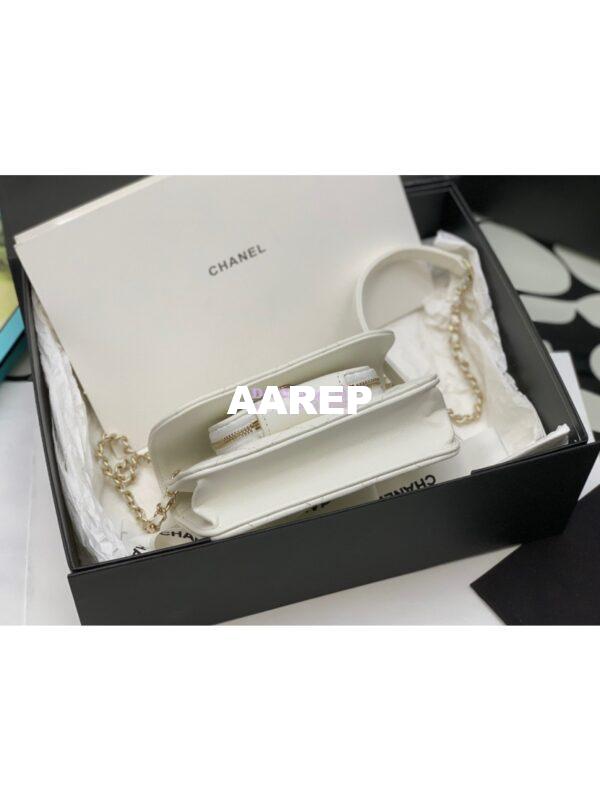 Replica Chanel Clutch With Chain With double Pockets AP2914 Grained Calfskin White 5