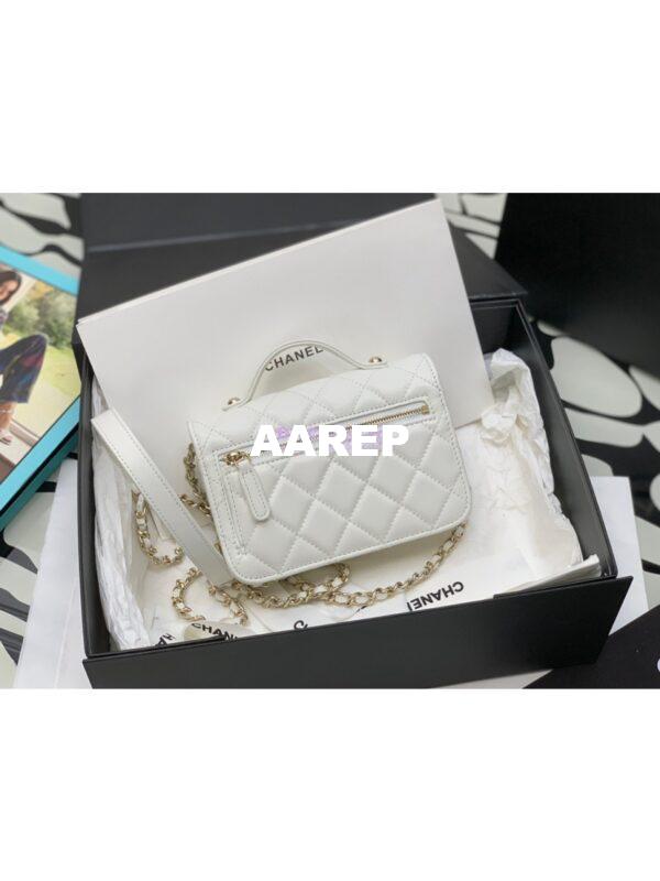 Replica Chanel Clutch With Chain With double Pockets AP2914 Grained Calfskin White 6