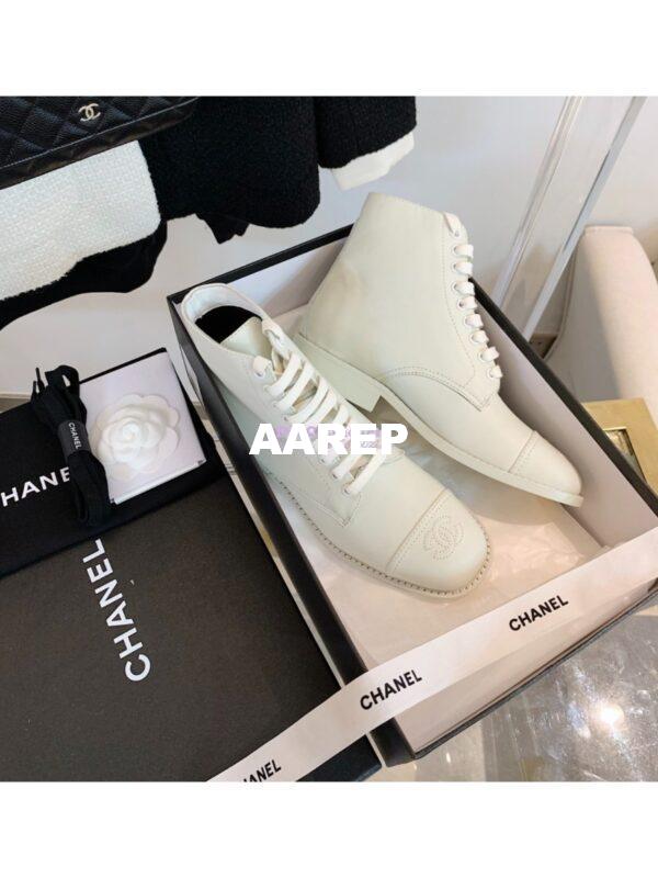 Replica Chanel Calfskin Ankle Boots G38311 White 5