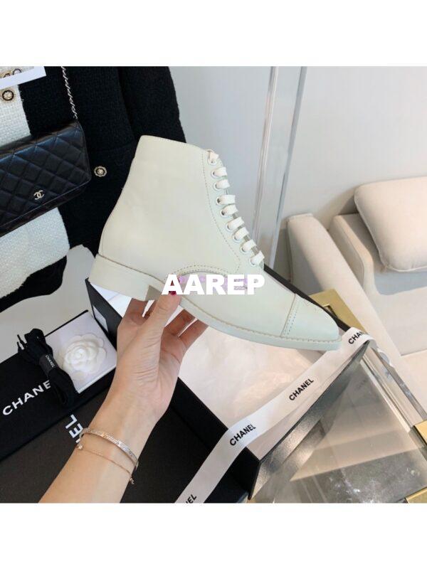 Replica Chanel Calfskin Ankle Boots G38311 White 6