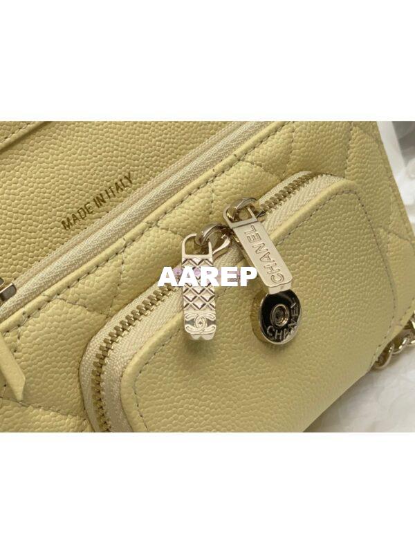 Replica Chanel Clutch With Chain With double Pockets AP2914 Grained Calfskin Yellow 10