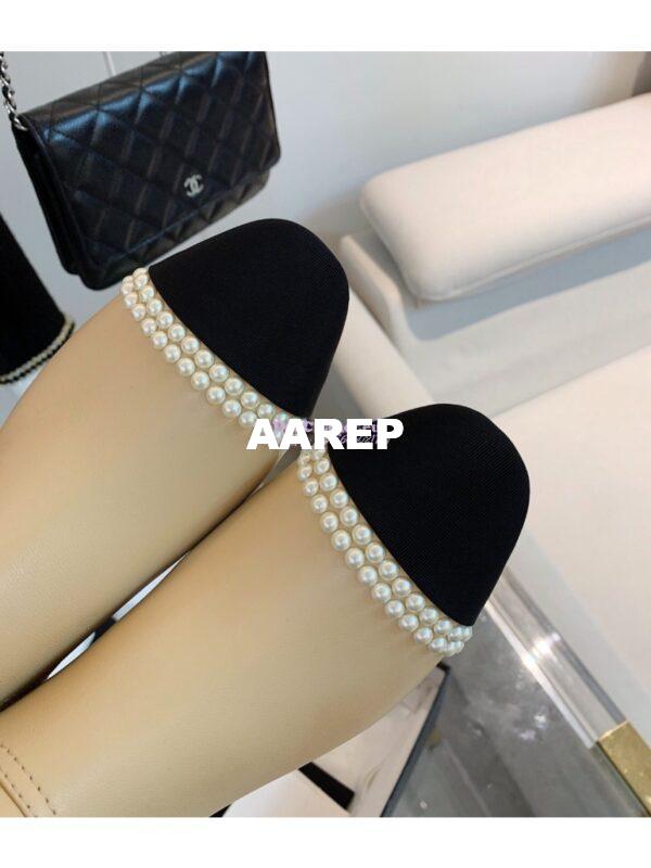 Replica Chanel Pearl Embroidered Lambskin Ankle Boots Grossgrain Cap Toe G35403 Beige 9