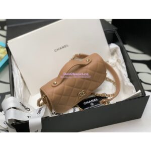 Replica Chanel Clutch With Chain With double Pockets AP2914 Grained Calfskin Caramel 2