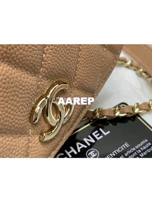 Replica Chanel Clutch With Chain With double Pockets AP2914 Grained Calfskin Caramel 6