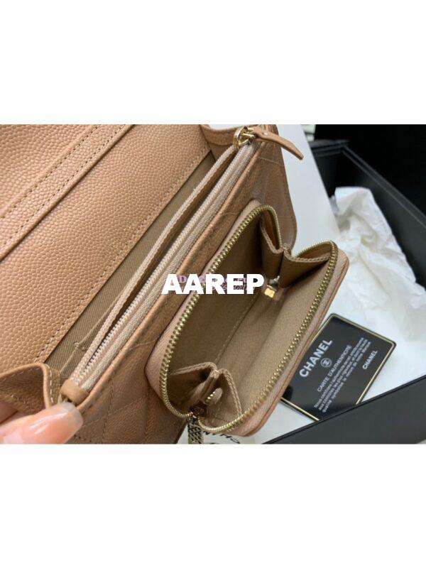Replica Chanel Clutch With Chain With double Pockets AP2914 Grained Calfskin Caramel 11