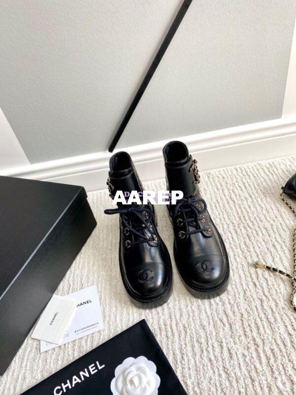 Replica Chanel Lace-Ups Lambskin & Calfskin G36424 Black 4