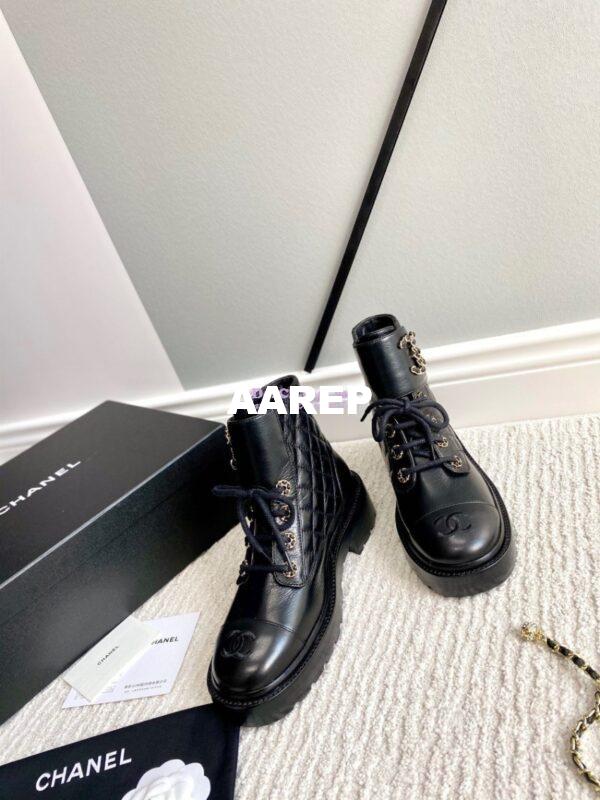 Replica Chanel Lace-Ups Lambskin & Calfskin G36424 Black 5