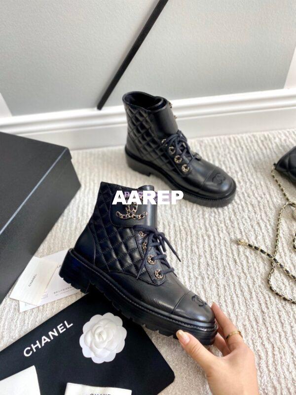 Replica Chanel Lace-Ups Lambskin & Calfskin G36424 Black 6