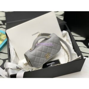 Replica Chanel Clutch With Chain With double Pockets AP2914 Grained Calfskin Grey 2