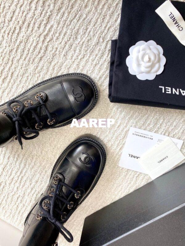 Replica Chanel Lace-Ups Lambskin & Calfskin G36424 Black 7