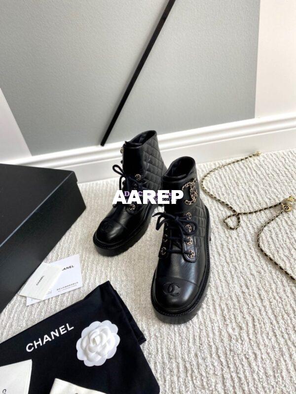 Replica Chanel Lace-Ups Lambskin & Calfskin G36424 Black 9