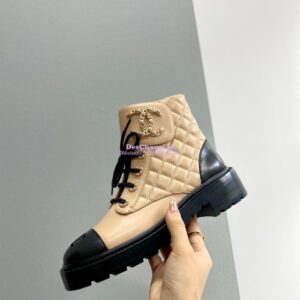 Replica Chanel Lace-Ups Lambskin & Calfskin G36424 Beige