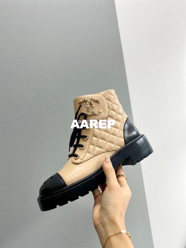 Replica Chanel Lace-Ups Lambskin & Calfskin G36424 Beige