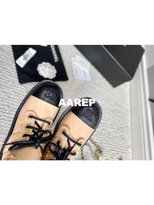 Replica Chanel Lace-Ups Lambskin & Calfskin G36424 Beige 5