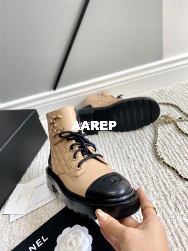 Replica Chanel Lace-Ups Lambskin & Calfskin G36424 Beige 6